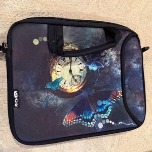 Richen Butterfly and Clock Laptop Sleeve